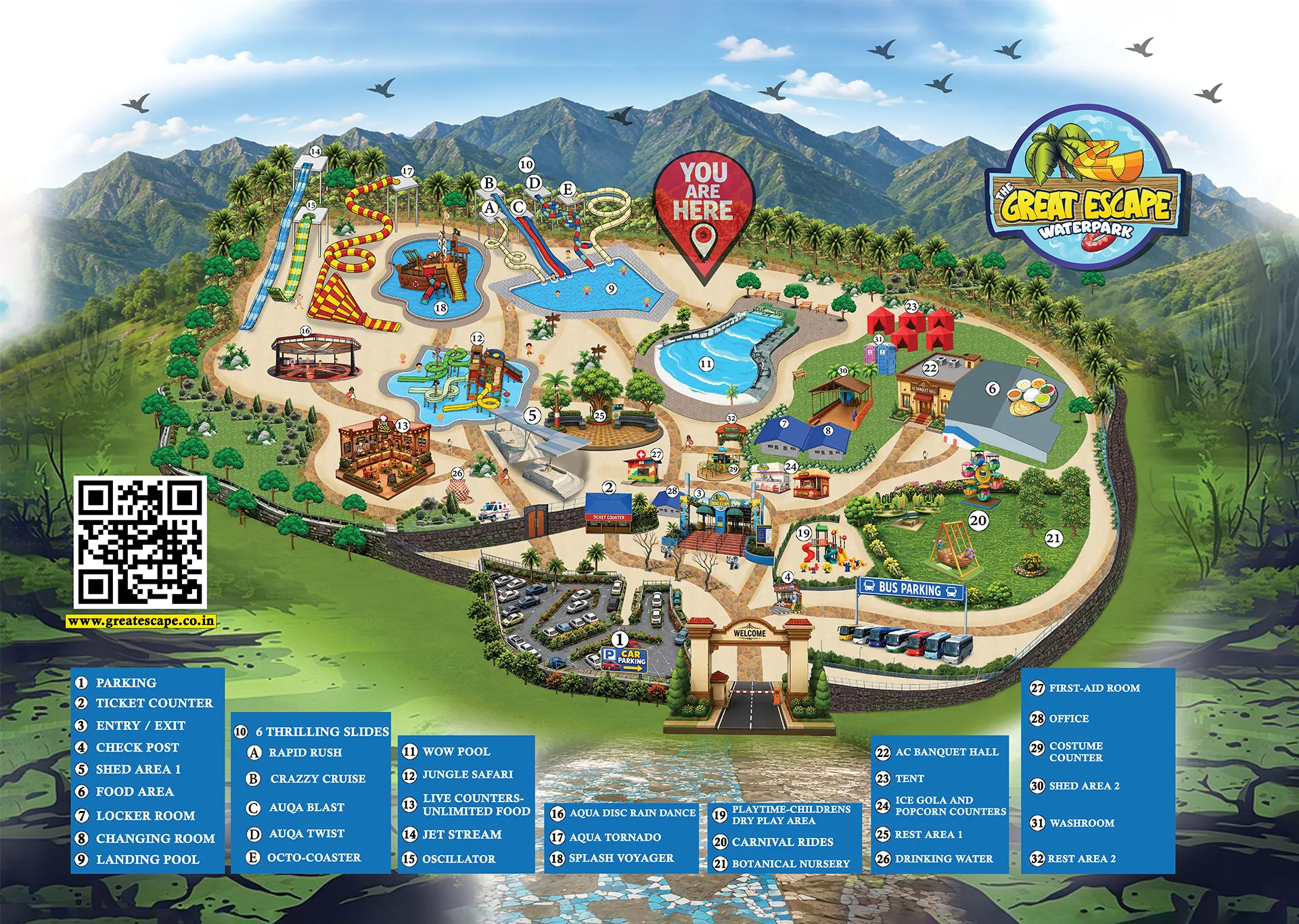 Great Escape Water Park Map