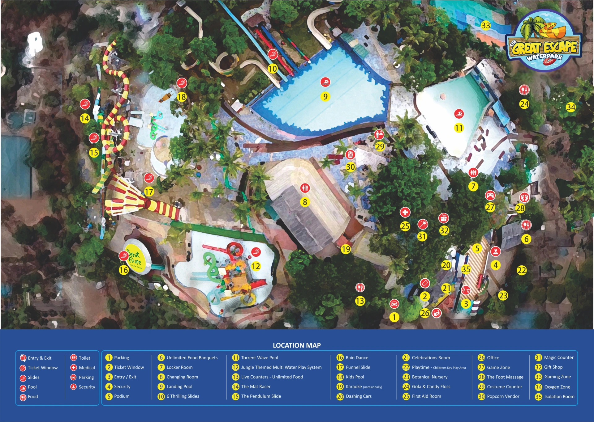 Great Escape Water Park Map